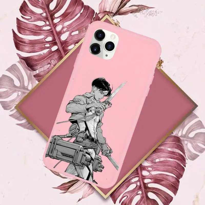 

Anime Japanese attack on Titan Phone Case Candy Color for iPhone 11 pro XS MAX 8 7 6 6S Plus X 5S SE 2020 XR