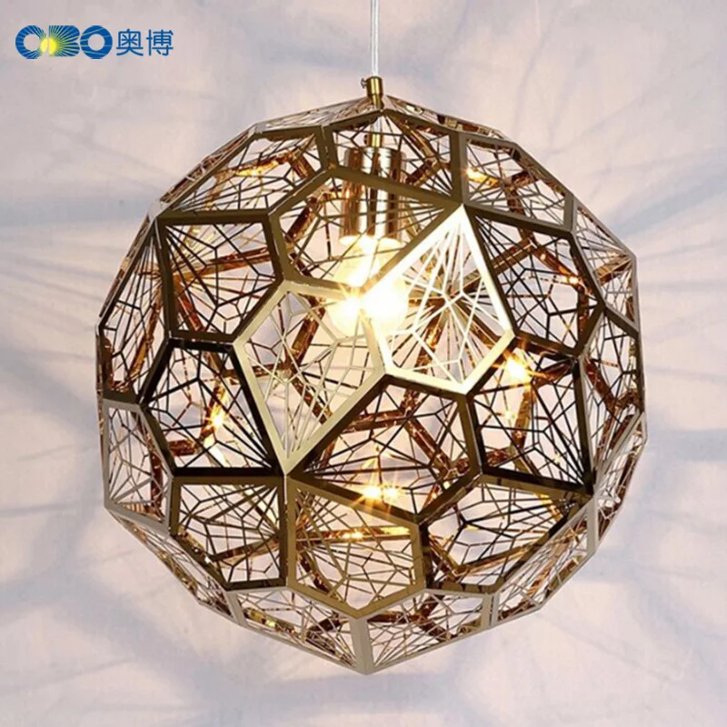 Современные подвесные светильники Etch Web искусство алмазный шар нержавеющая