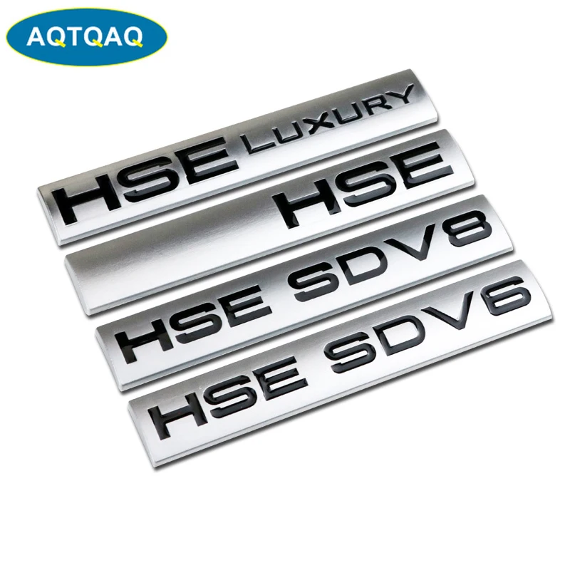 AQTQAQ 1Pcs 3D Metal HSE Car Side Fender Rear Trunk Emblem Badge Sticker Decals for Land Rover Range car stickers funny|Наклейки на