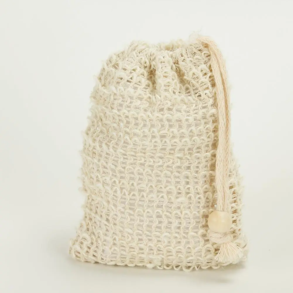 Многоразовые Drawstring моющиеся массажные губки для мыла Пенящийся сетчатый мешочек