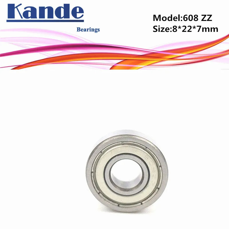 Подшипники Kande 608 ABEC-1 608-2Z ABEC-3 608ZZ ABEC-5 P5 ZZ миниатюрный шарикоподшипник 8x22x7 мм 608Z |