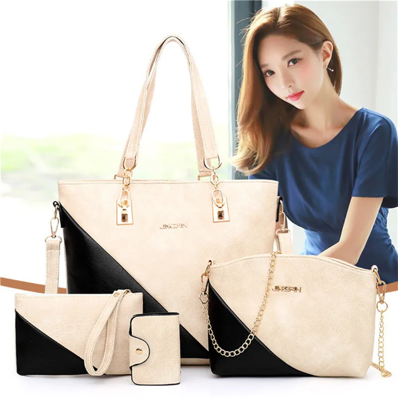 

High Quality Women's Bag Composite Bag 4 Piece Set Handbag Leather Shoulder Messenger Bag Diagonal Composite Bag Luxury Tote Bag
