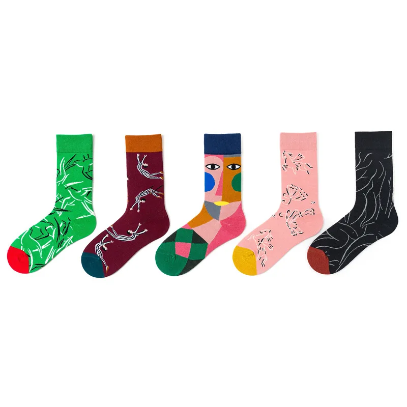 Счастливые носки новые уличные модные с цветами мужские хлопковые 2019 Harajuku