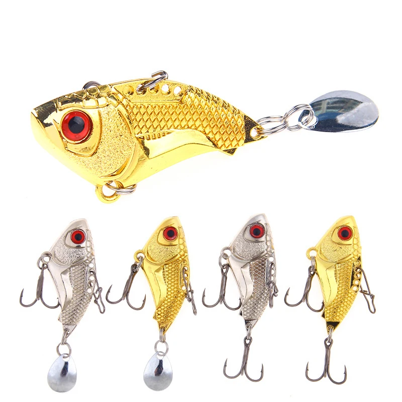 

1PCS Vib Spoon lure Metal fly Fishing Lures 16G Rotate Sequins Spinner vibration hard bait Ice fishing bait pesca jigging tackle