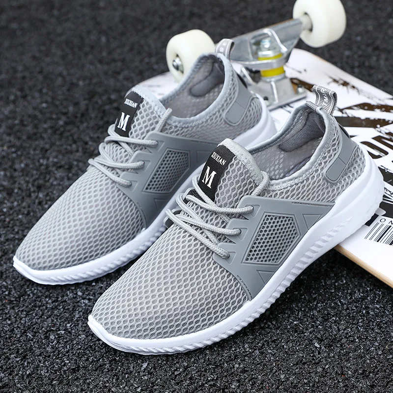 

High quality men's comfortable lightweight casual shoes breathable mesh running shoes sneakers