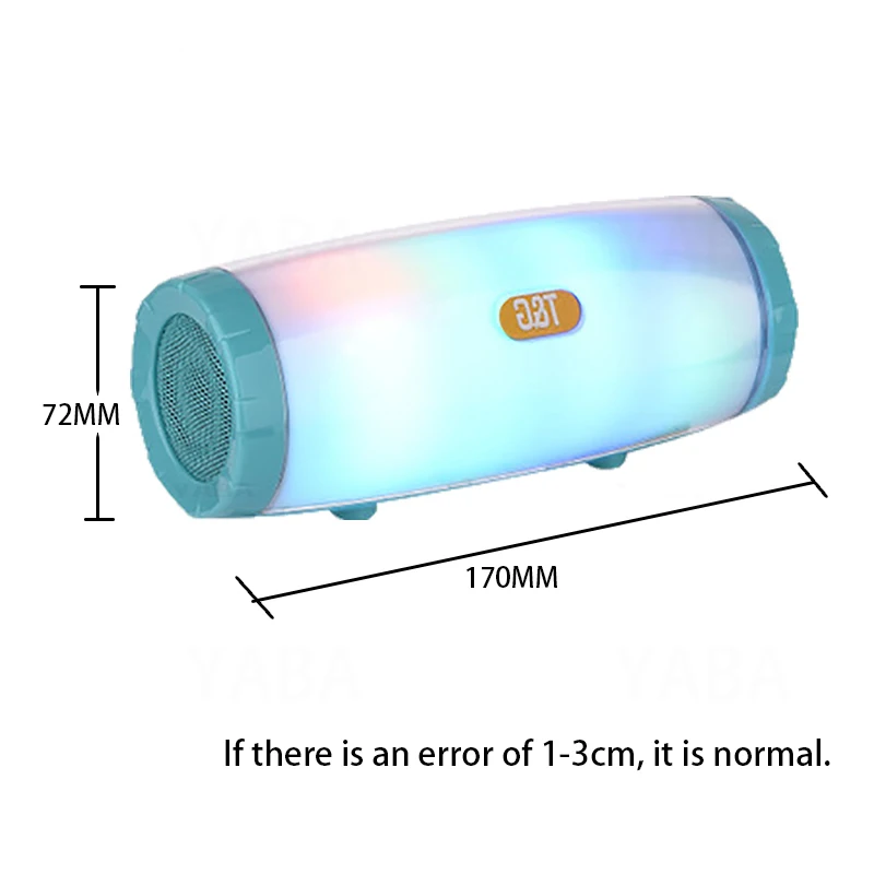 

Portable wireless Bluetooth-compatiplespeaker LED Subwoofer stereo smart phone subwoofer FM radio colorful microphone