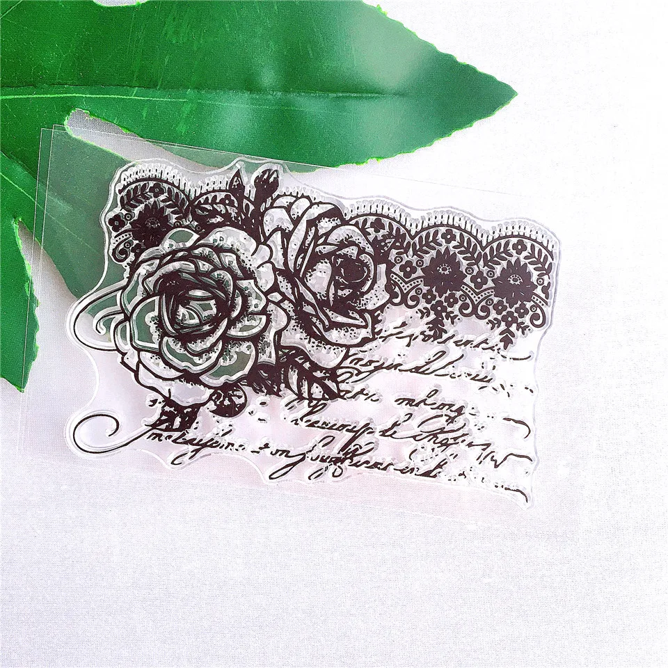 12*7 винтажные розы ремесло прозрачные силиконовые печатные уплотнения для сделай