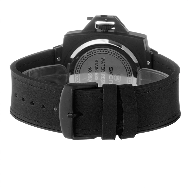 Часы наручные Skone мужские с ремешком из ПУ кожи Брендовые повседневные модные