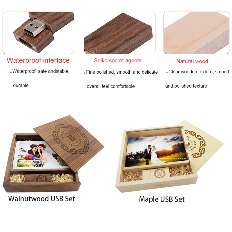 JASTER деревянный фотоальбом Большой овальный usb + коробка флэш накопитель U диск