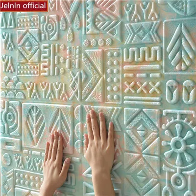 Индийский стиль 3d PE стикер стены ТВ фон гостиной спальни анти столкновения