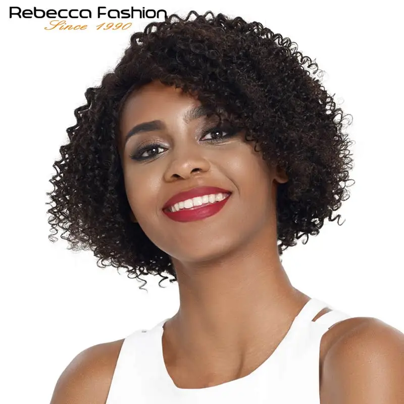 Парик Ребекка с кружевной частью короткий парик коротким Бобом афро кудрявые