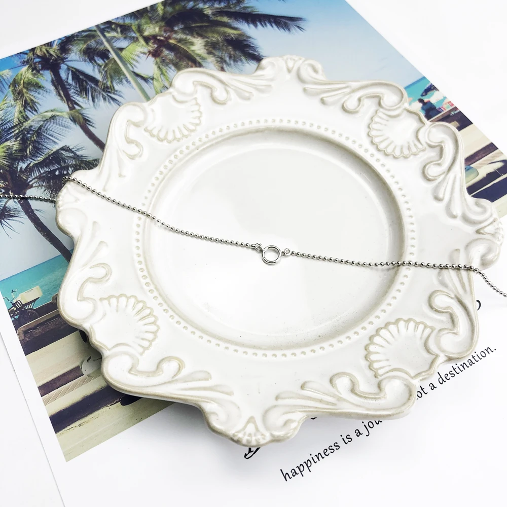 Ожерелье из звеньев цепи ожерелье с круглым шармом переноской Весенняя