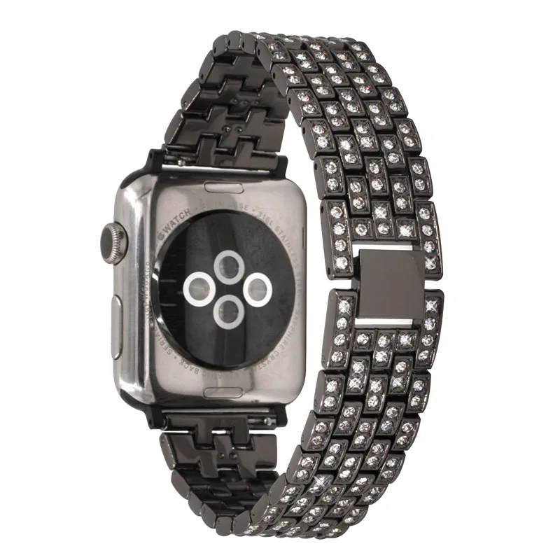 Полностью Алмазный женский ремешок для Apple Watch 38 мм 42 40 44 iWatch Series 5 4 3 2 1 браслет из