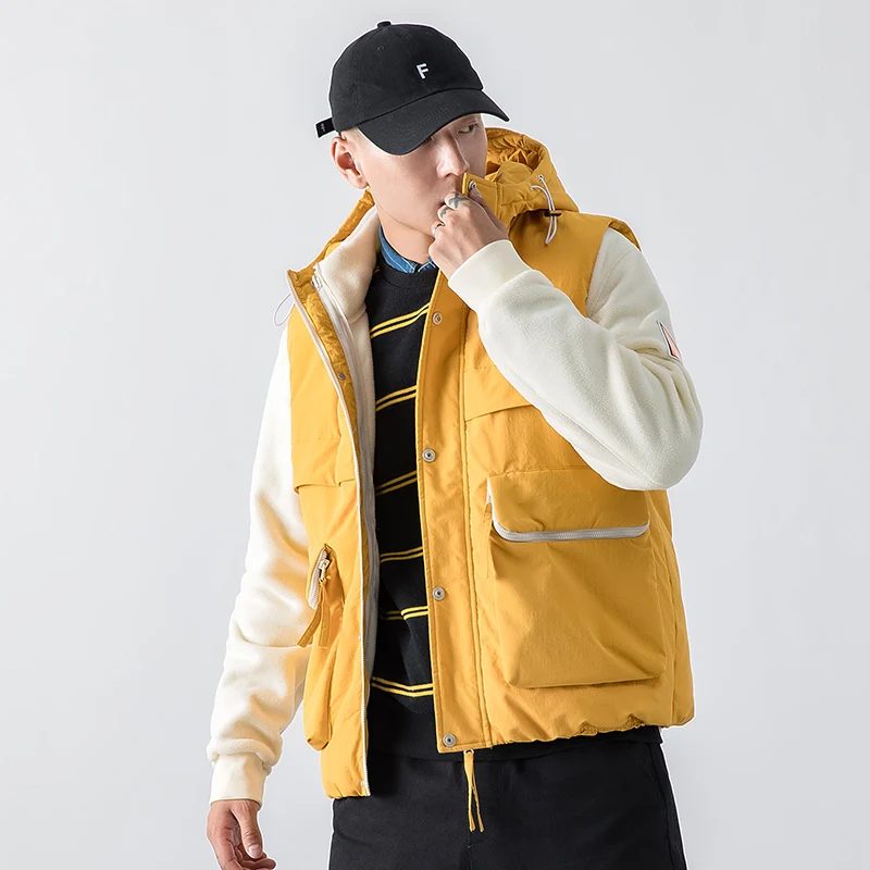 Covrlge Down Jacket Men 80 Velvet/down Jacket Two-piece Vest Men Men's Sleeveless Winter New Style Hooded Warm Down Coat MWY030