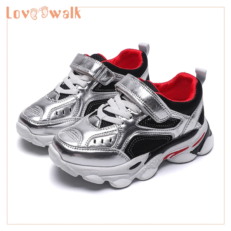 Детская обувь для мальчиков и девочек детские повседневные кроссовки блестящие