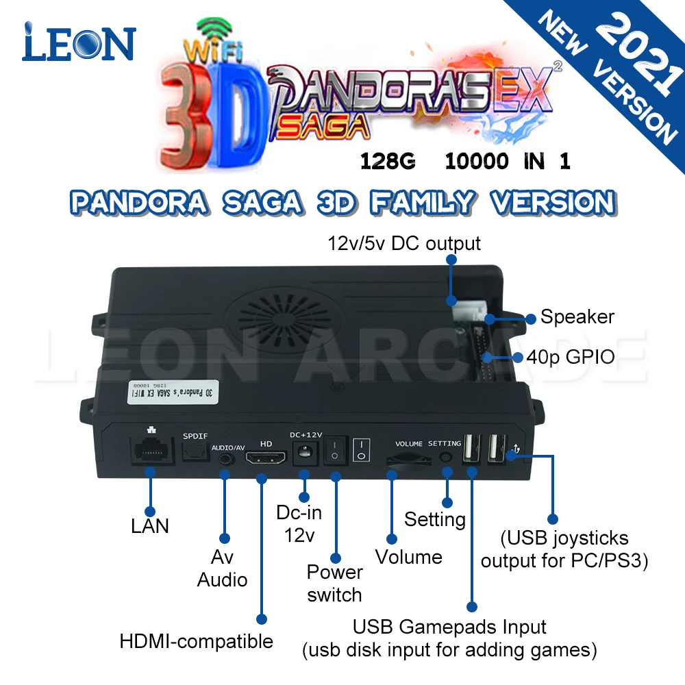 Аркадный комплект Pandora Saga 3d 128g 5 Pin 8 Way Sanwa аркадный джойстик хромированная