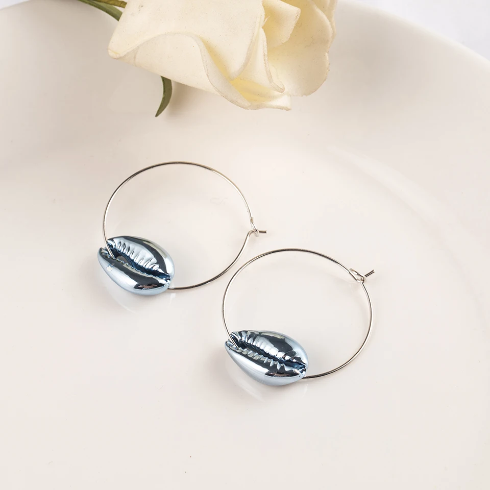 2019 Новый Boho Sea Shell Серьги Для Женщин Золотой Цвет Модный Металлический Корпус