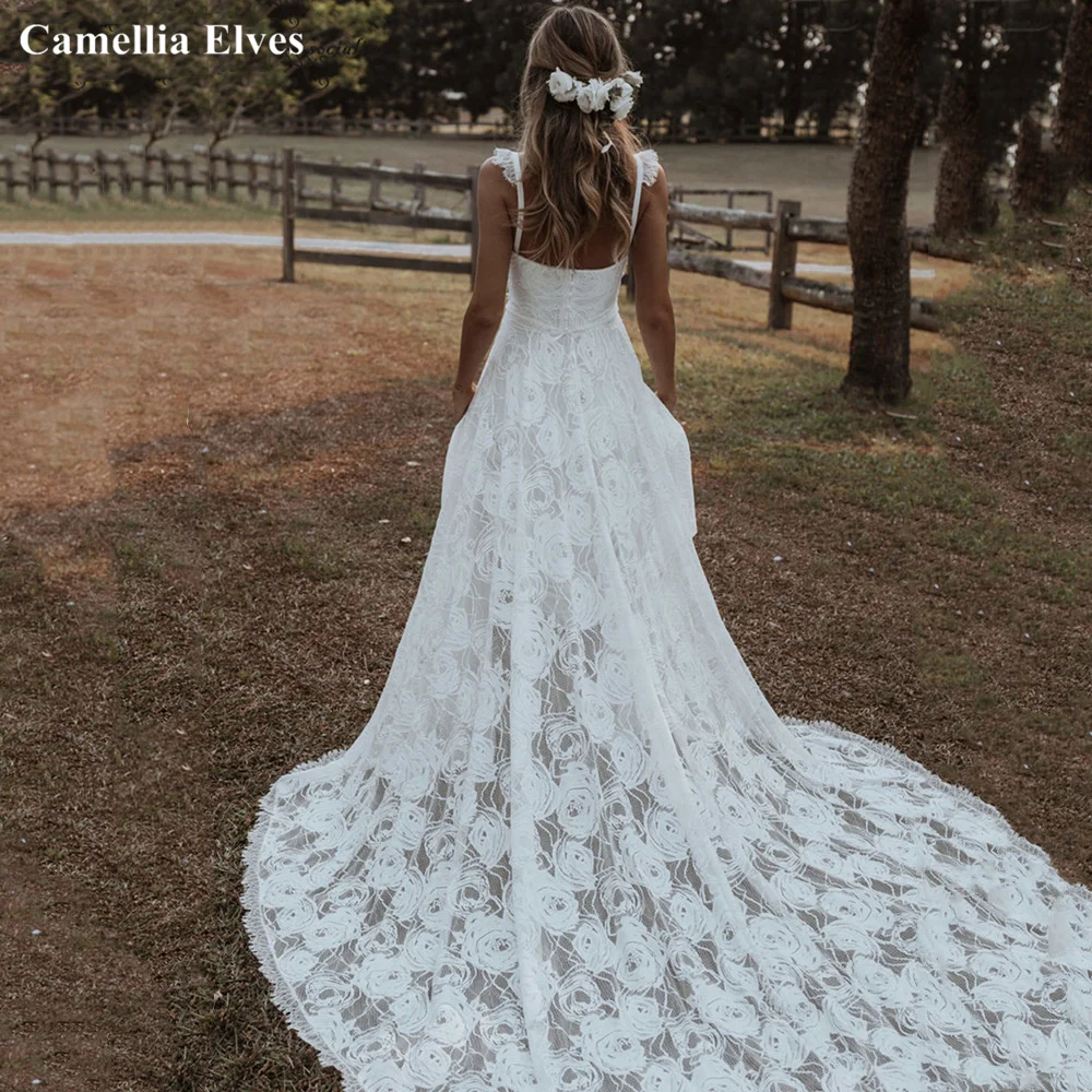 

Женское кружевное свадебное платье It's yiiya, богемное платье А-силуэта на бретелях, простой стиль на лето 2022