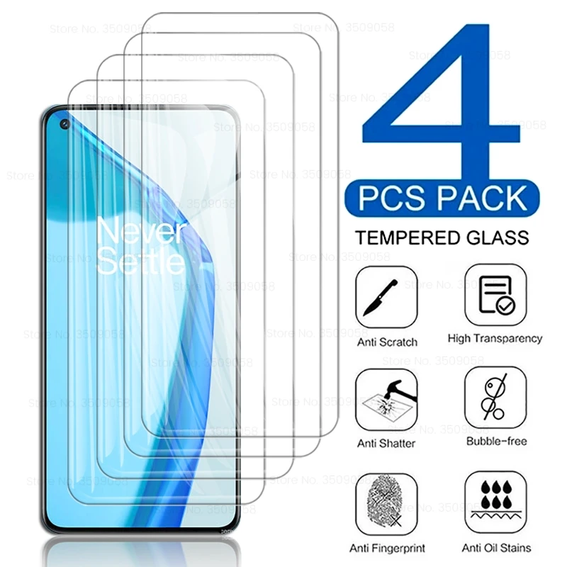 

4PCS protective glass for oneplus 9r oneplus9r one plus9r 1+9r 9 r r9 6.55'' HD explosion-proof screen protector film sklo cover