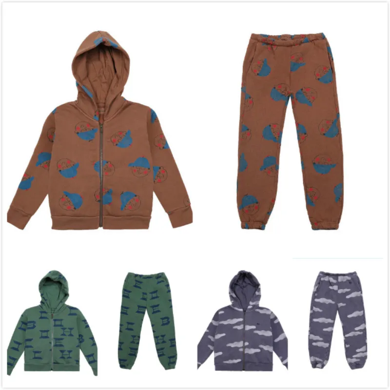 Предпродажа Осень-зима 2020 костюм Bobo для мальчиков и девочек свитер с капюшоном