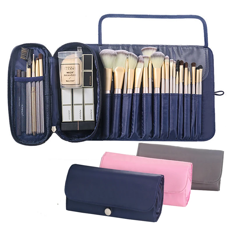 

Makeup brushes set 24-Pcs Cosmetic Bag Women's Travel Fold Organizer Make Up Brushes Pouch Foundation Powder Blushes brushes