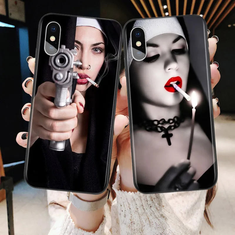 sister style nun sexy girl silicone cover for apple iphone 12 mini 11 pro xs max xr x 8 7 6s 6 plus 5s se phone case free global shipping