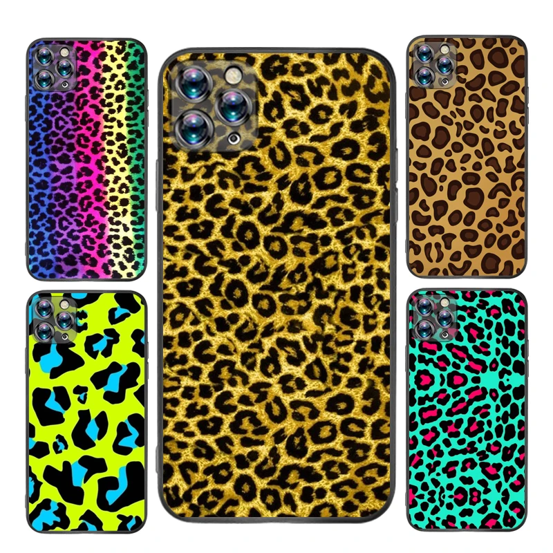 

Leopard Print Decorative Pattern Phone Case For iPhone X XS XR MAX Luxury Brand Cellphone Mobilephone Cute Black TPU Waterproof