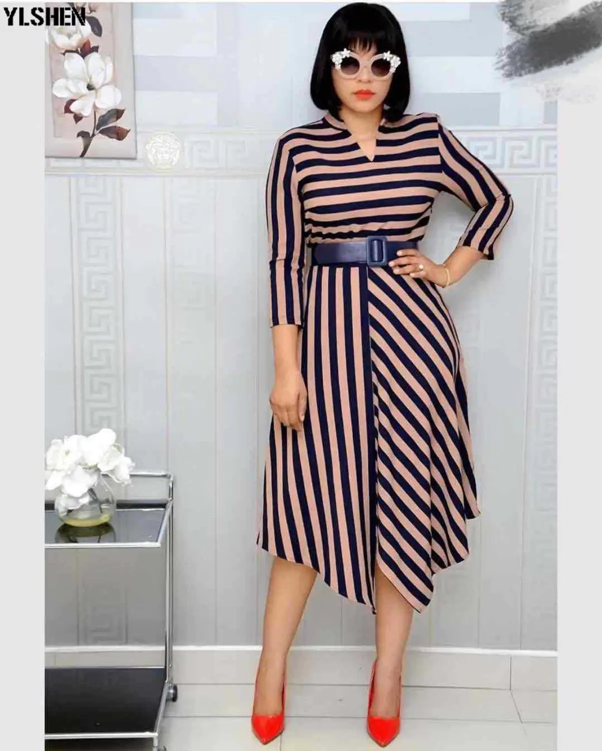 Африканские платья для женщин в полоску африканская одежда длинное платье