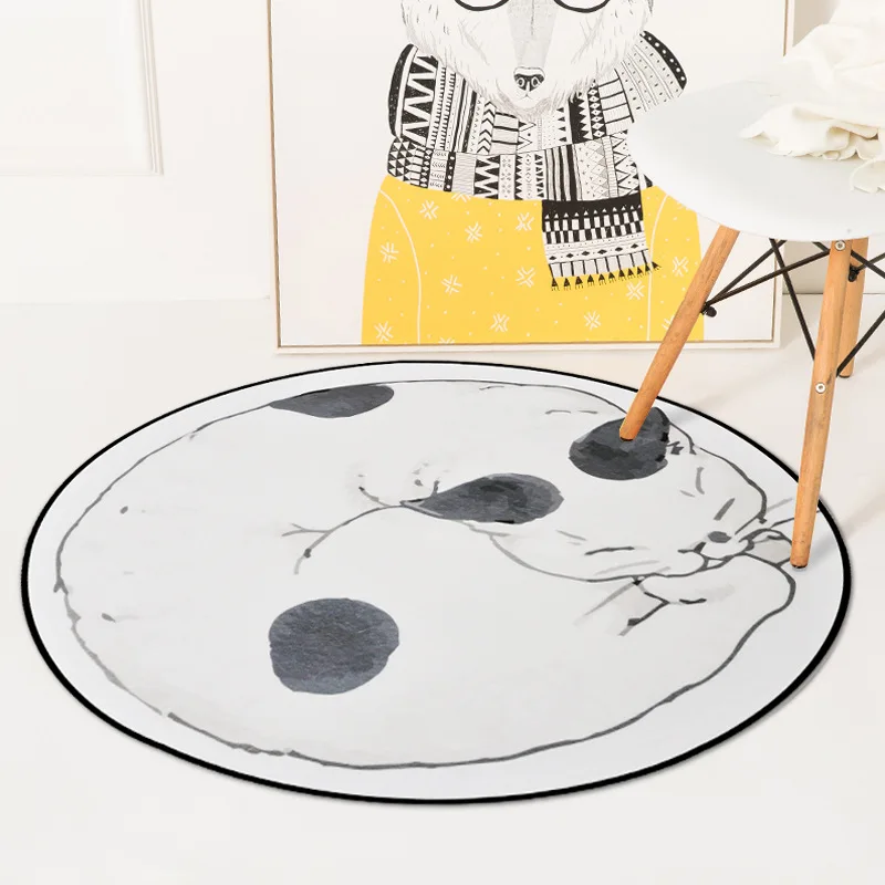 Круглый коврик для стула в скандинавском стиле противоскользящий комнатный