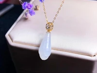 shilovem 18k yellow gold natural white jasper pendants none necklace classic wholesale fine women new gift yzz0818699hby