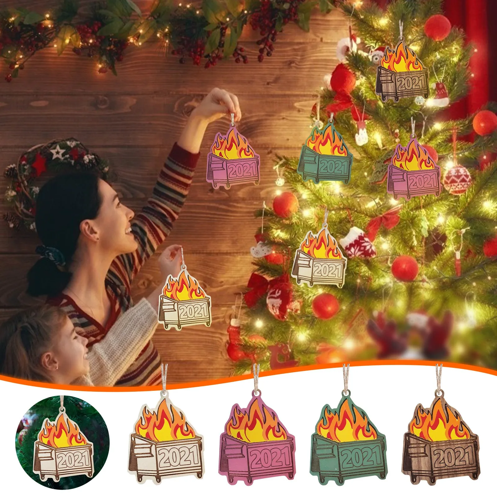 Подвеска в виде бака с огнем Рождественское украшение подвески рождественские