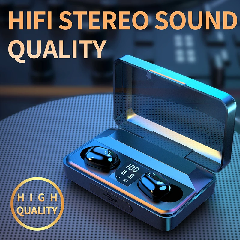 

DUSH Wireless Headphones Bluetooth 5.0 Earphone TWS HIFI Mini In-ear Sports Running Headset Support iOS/Android Phones HD Call