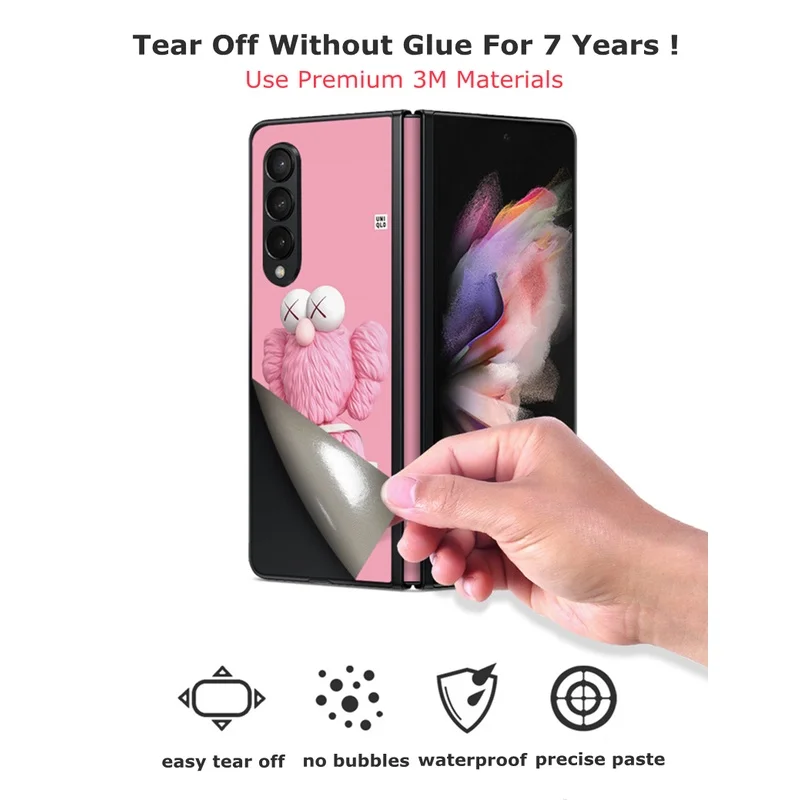 Colorful Anti-Scratch Sticker For Samsung Galaxy Z Fold3 Back+Side Protective Film For Z Fold 3 Cover