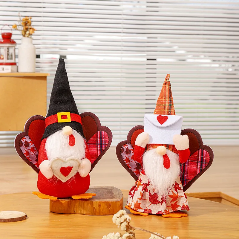 

Thanksgiving Turkey Old Man Doll Decoration Cute Courtship Faceless Doll Autumn Home Holiday Decoration