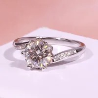 9K White Gold Moissanite Ring 1ct 2ct 3ct Round Cut Luxury moissanite jewelry Wedding Party Anniversary Ring