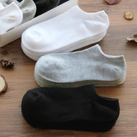 5 pairs men women socks breathable sports socks solid color boat socks comfortable cotton ankle socks white black gray blend