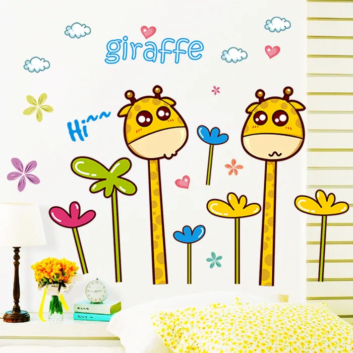 

Фотообои с изображением цветов детского сада классной комнаты Мультяшные настенные Стикеры для детской комнаты милые украшения