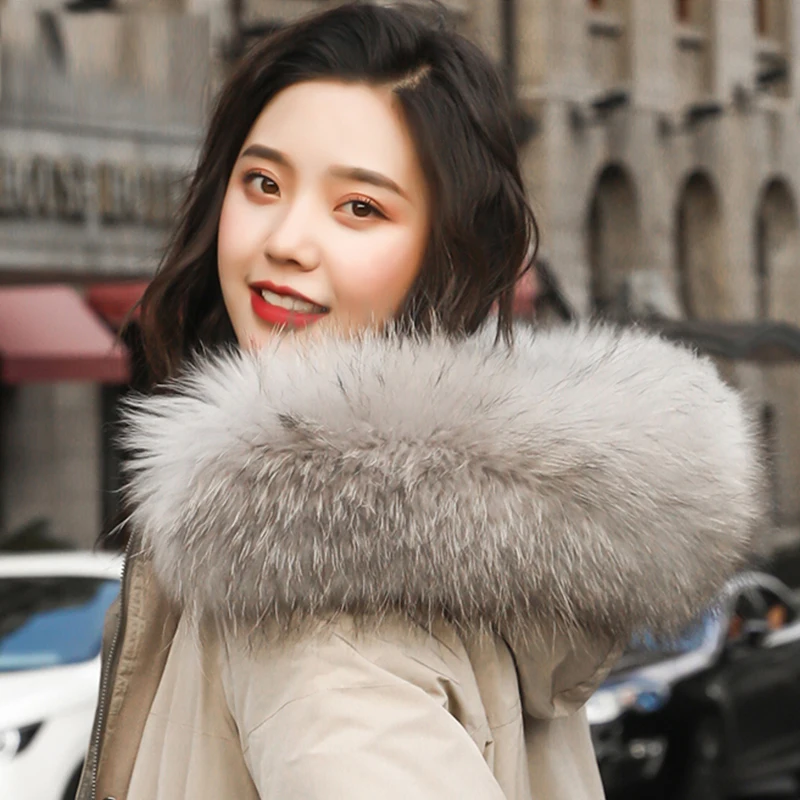 

High Quality Winter Women Down Jacket Fur Collar Hooded Coat 81% White Duck Down Coat Female Plus Size Thicken Warm Long Coats