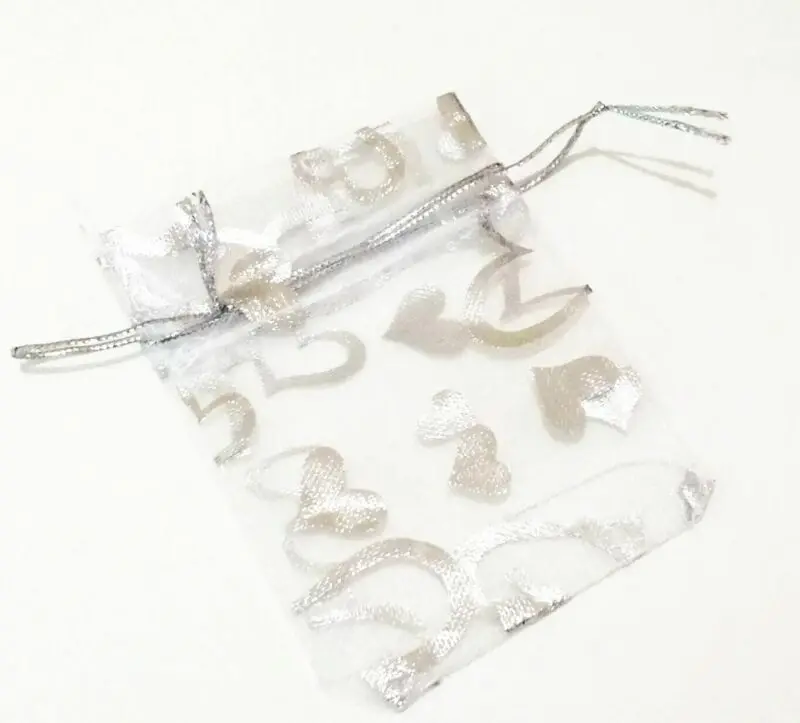 

50pcs heart organza bags 7x9cm special design organza package wedding gift candy jewelry jewelry bags