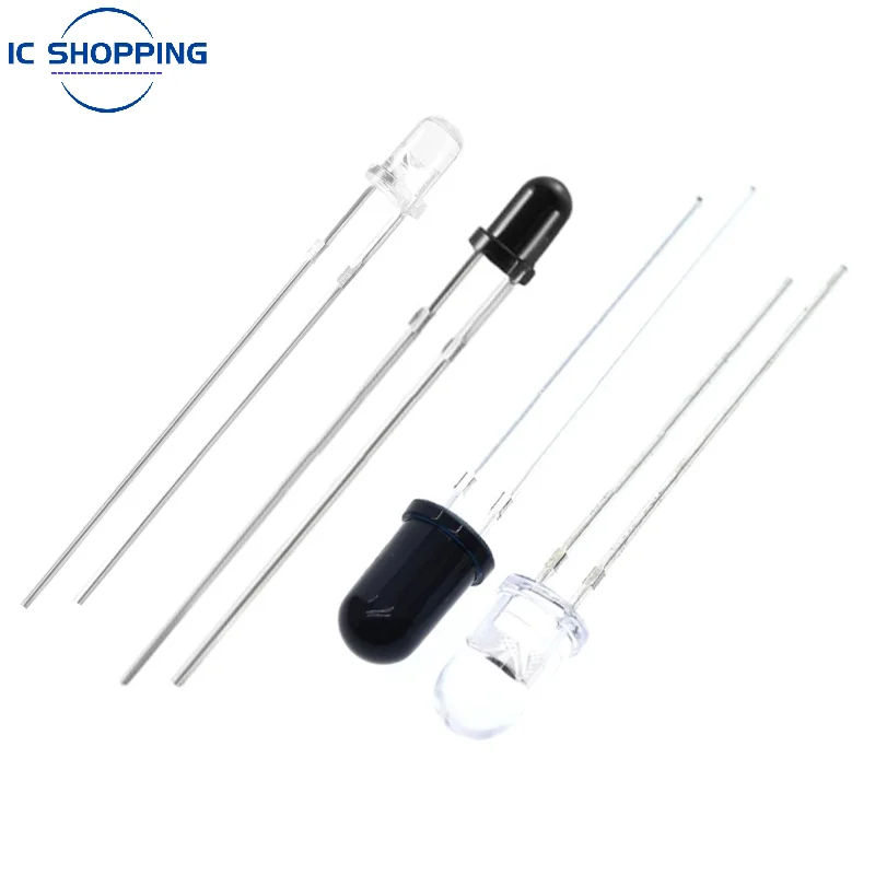 

100PCS 3mm 5mm Photosensitive Receiving Diode LED Photoelectric Sensor Switch Natural Light To Accept Light Brightness Detection