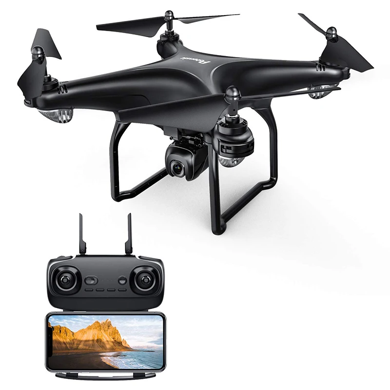 Черный Potensic D58 обновленный gps-дрон с камерой 1080P 5G WiFi FPV передача RC Квадрокоптер 18 минут максимальное время полета - Цвет: Черный