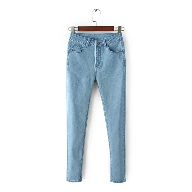 Jenny&Dave England Fashion Jeans Woman Vintage Pencil High Street Elastic Push Up High Waist Jeans Supper Skinny Jeans