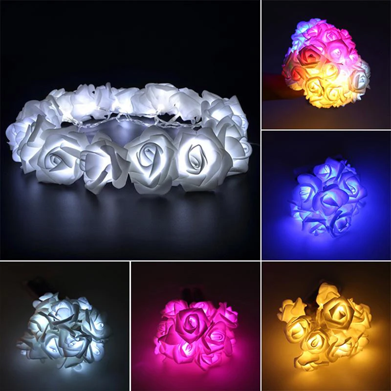 Вечерние украшения светильник 10 LED цветок розы гирлянда для мероприятий