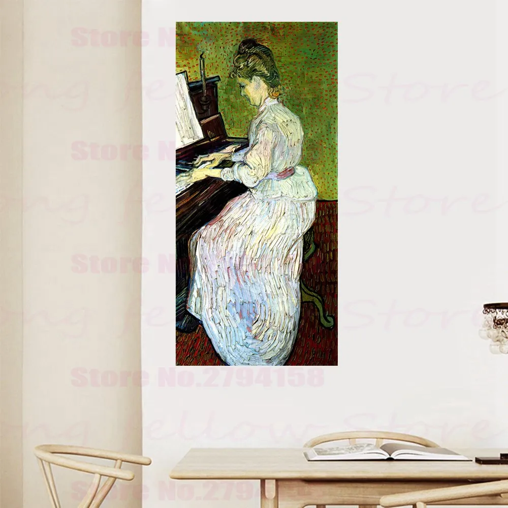 Картина Ван Гог с изображением женщины играющей на пианино винтажные украшения