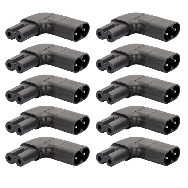 

Power Adapter Plug 90 Degree 110-250V IEC 320 C8 2-Pin to C7 2-Pin 2.5A for Laptop PC Power Home Appliances,10PCS