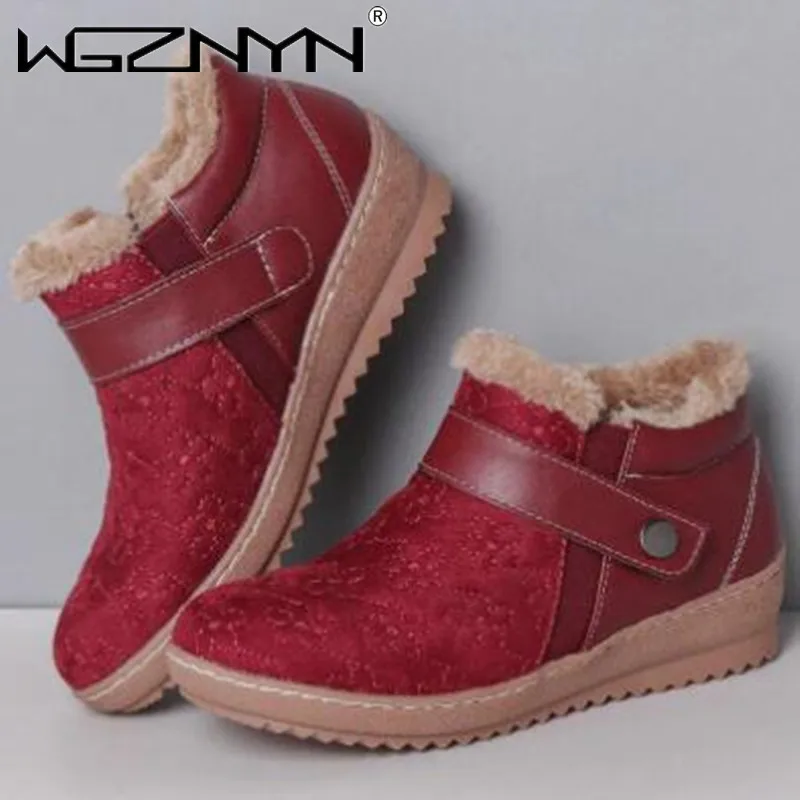 

New Women Boots Winter Thicken Warm Snow Boots Faux Suede Ankle Boots Female Flat Heel Botas Mujer Plush Shoes 35-43 Women Boots