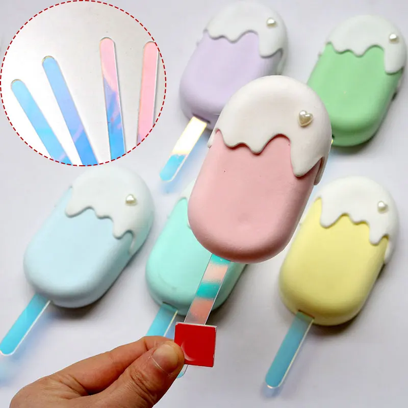 

Useful Acrylic Ice Cream Sticks Popsicle Stick Kids Crafts DIY Handmade Making Crafts Baby Shower Kids Gift 11.3*1cm