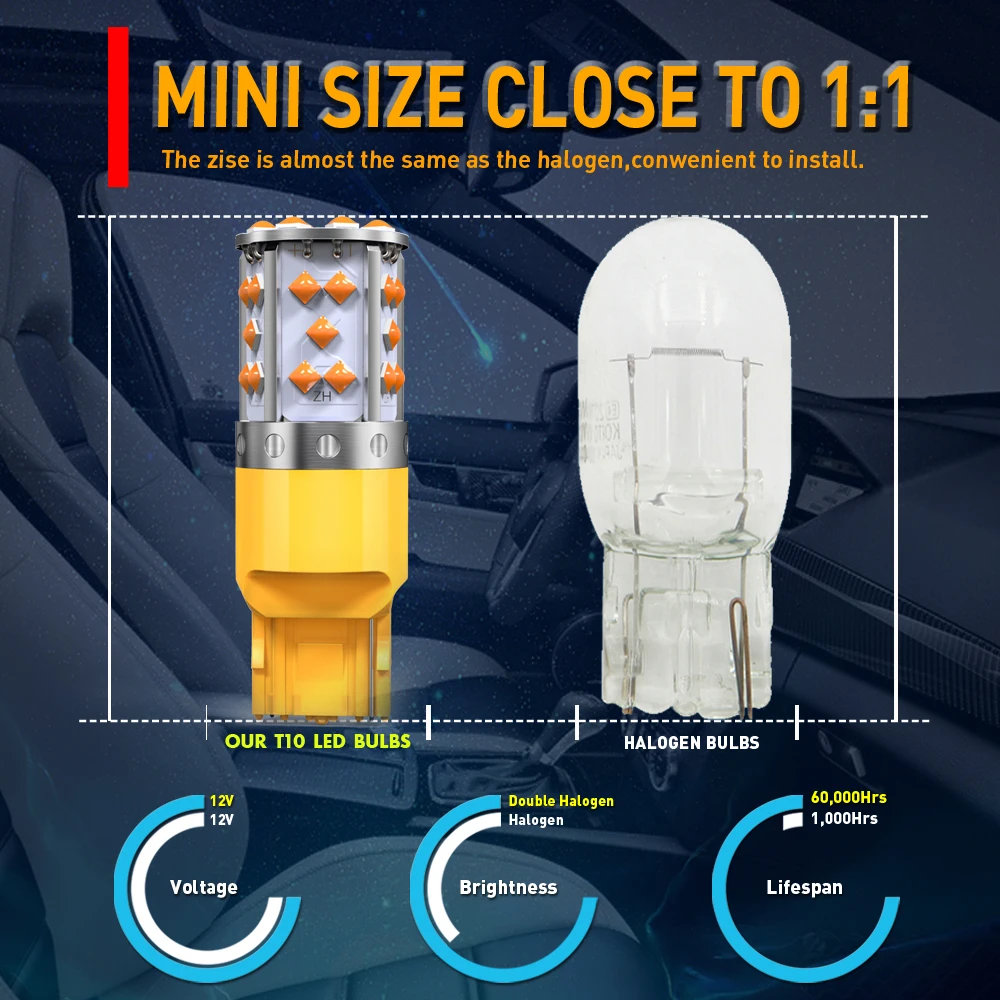 Сверхъяркая светодиодсветодиодный лампа T20 7440 W21W WY21W 3030 лм 35 SMD желтый Фонарь