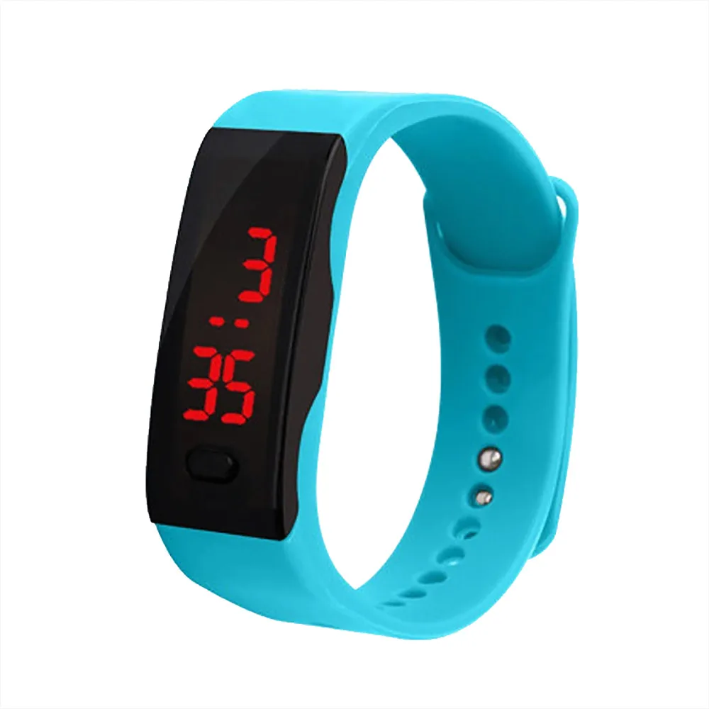 

Men Women Led Digital Display Bracelet Watch Children's Students Silica Gel Sports Watch Fitness Running Multicolor Wristwatch
