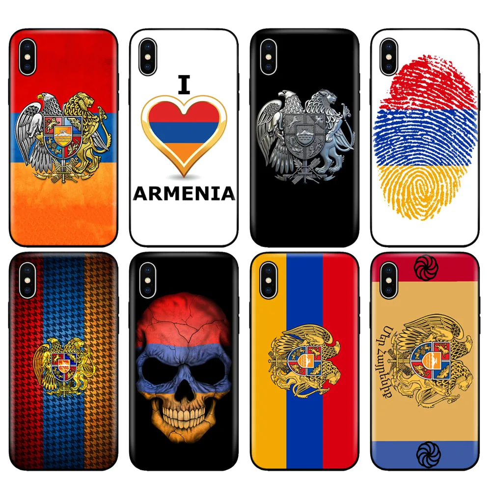Черный чехол из ТПУ для iphone 5 6 6s 7 8 plus x 10 силиконовый XR XS MAX с арменским флагом |